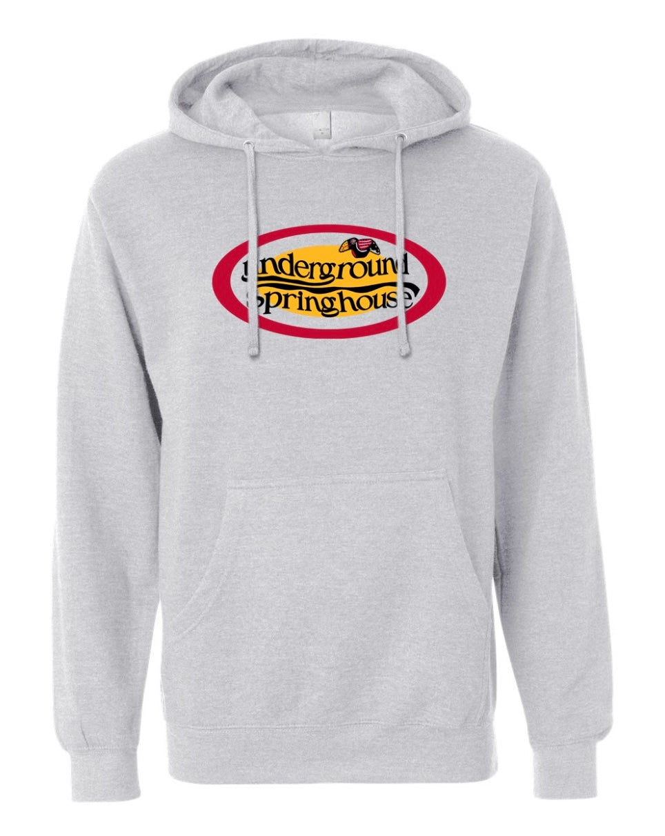 Oval Logo Hoodie - Heather Grey